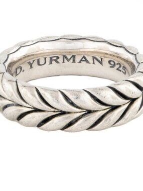 DAVID YURMAN STERLING SILVER 925 CHEVRON BAND RING
